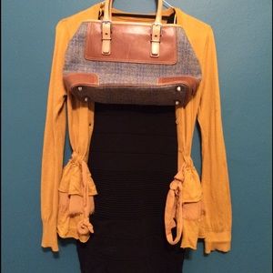 Mustard Elle cardigan w/ ruffle bottom - like new