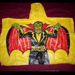 Rare 70s Halloween Dracula monster rain poncho