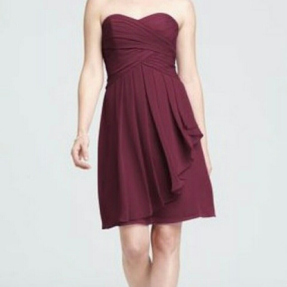 David's Bridal F14847 Strapless Chiffon Dress