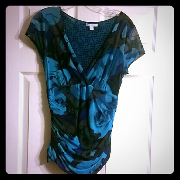 Blue flower print Blouse
