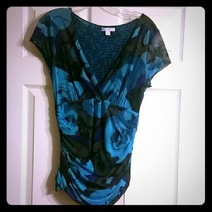 Blue flower print Blouse