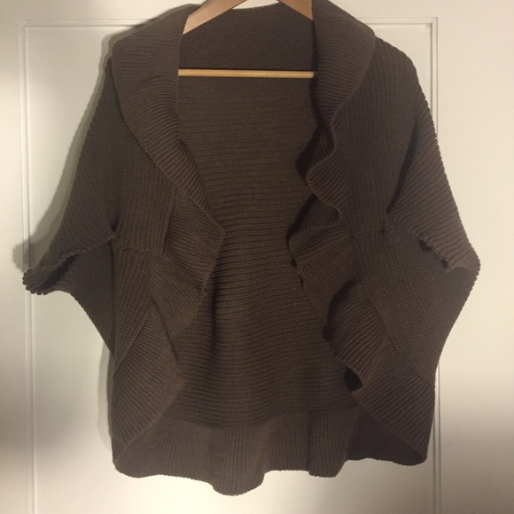 NWOT: chocolate knit sweater shrug - Picture 2 of 2