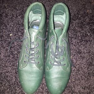 Forest green vintage booties