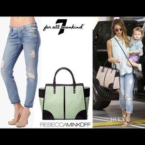 Seven7 Josephina Skinny Boyfriend Distressed Jeans