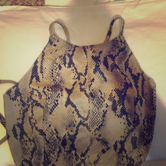snake print crop top