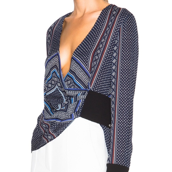 DEREK LAM 10 CROSBY Wrap-Front Blouse - Picture 2 of 4