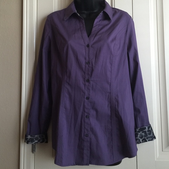 Express "The Essential Shirt" - Purple Button Down
