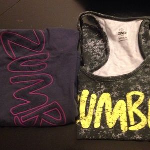 Zumba tops and purple cargos
