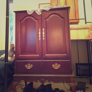 Cherry brown stereo cabinet