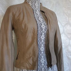 Tan Faux Leather Jacket