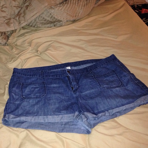 Denim cotton shorts