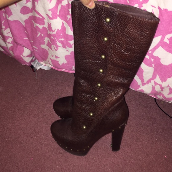 UGG Shoes - Leather studded Sheepskin boot Heels Ugg