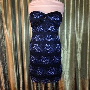 Strapless lace dress