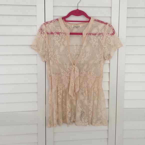 Pale Pink Francesca's Lace Blouse