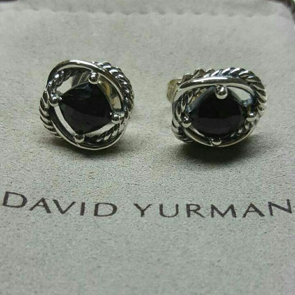 Infinity black onix earrings