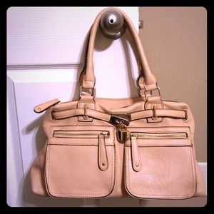 Tan purse with front pockets