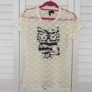 Lace Owl Tee
