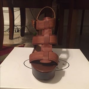 Steve Madden cognac wedge sandal.