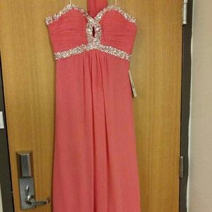 Floor Length Coral Gown