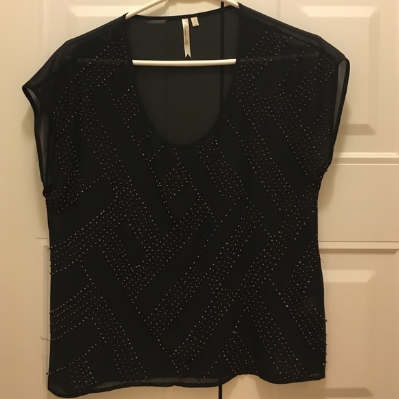 Beaded shear shirt