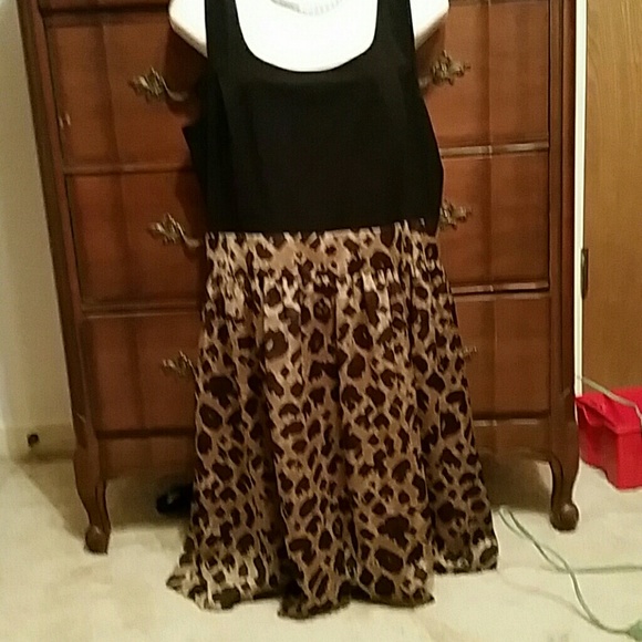 Black & leopard dress