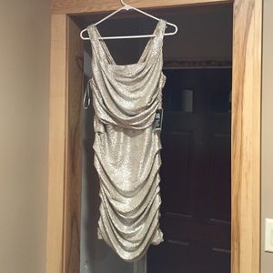 Silver party dress, never worn with tags.