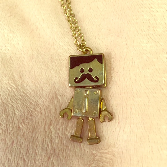 Adjustable Mustache Robot Necklace