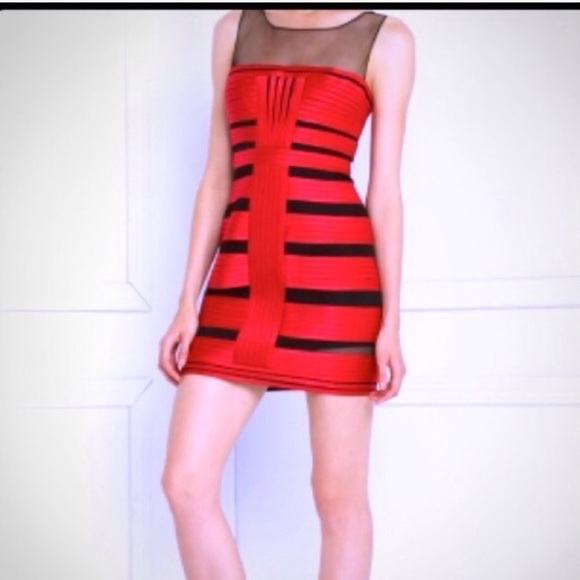 BCBG Dresses & Skirts - Bcbg max azria red black bandage dress