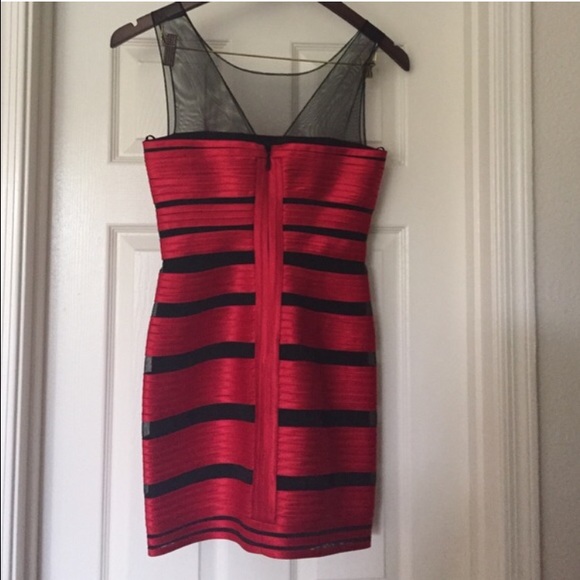 Bcbg max azria red black bandage dress - Picture 3 of 3