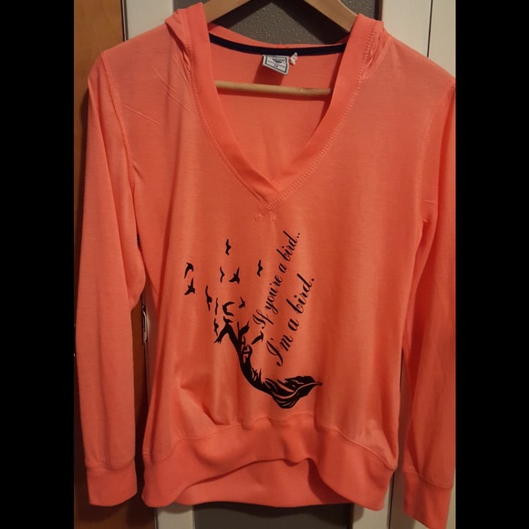 Notebook quote- Orange, light weight hoodie