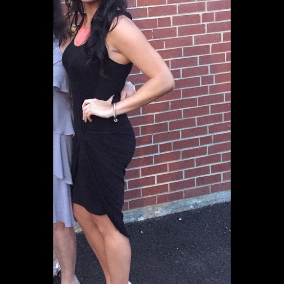 Black wrap bodycon dress - Picture 1 of 3