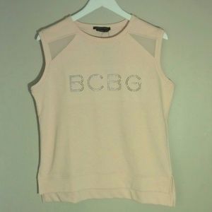 BCBG Oversized Sleeveless Sweatshirt