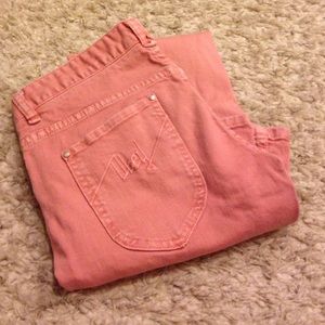 OBEY coral pink skinny jeans