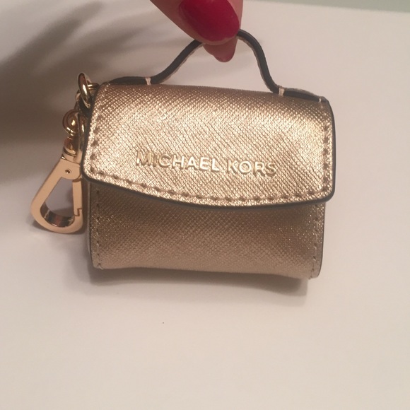 Michael Kors Handbags | Micheal Kors Ava Saffiano Coin Purse Keychain Gold | Poshmark