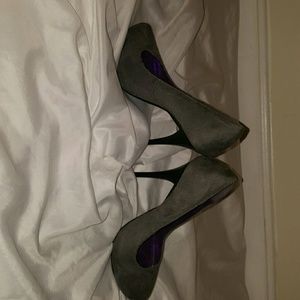 Gray Suede Heels