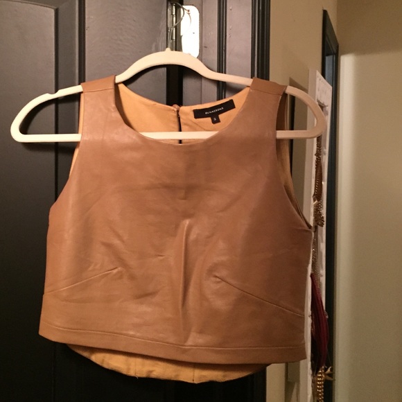 OLIVACEOUS Leather Crop Top