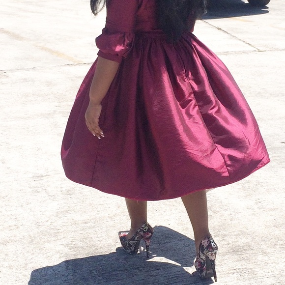 Satin custom made vintage skater dress - Picture 2 of 3