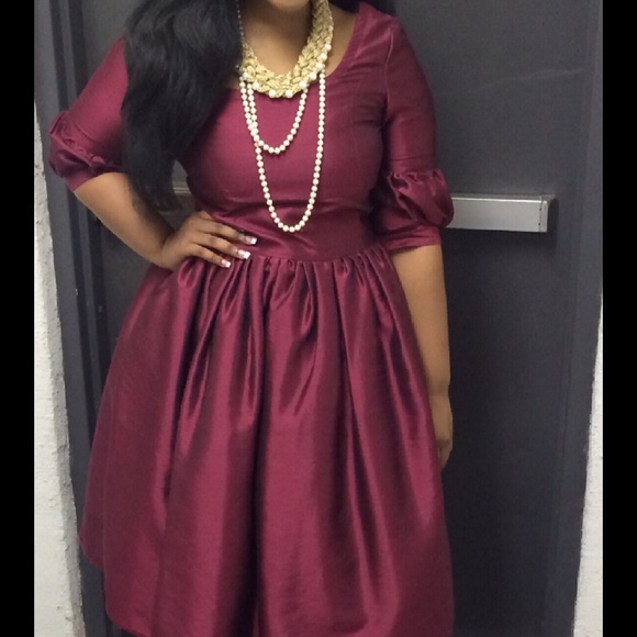 Satin custom made vintage skater dress - Picture 3 of 3