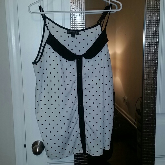Black and White Polka Dot Tank Top