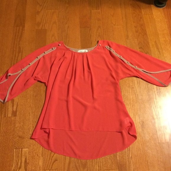 Umgee Sheer Coral Blouse