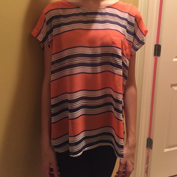 Striped short sleeve pocket shirt