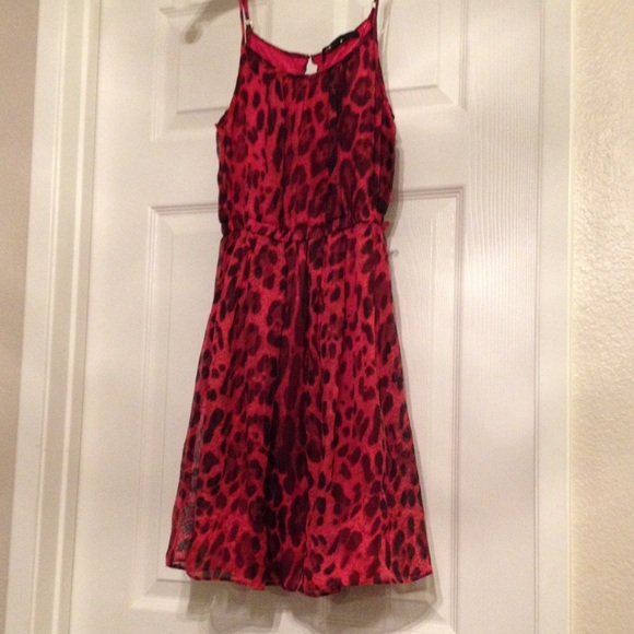 Red leopard dress