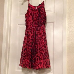 Red leopard dress