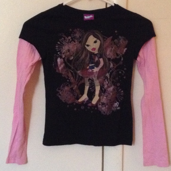 Kids Black and Pink Bratz Long Sleeve Tee