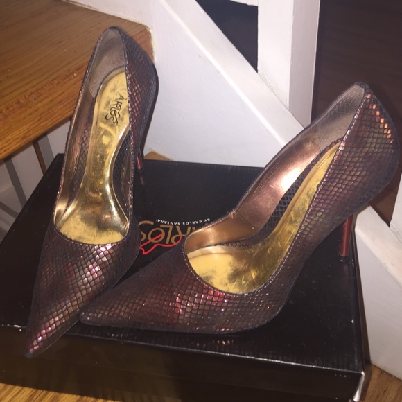 Gold/Red Carlos Santana Heels.