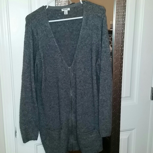 Grey Wool Long Sleeve Cardigan