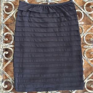 MSK Ruffled Black Pencil Skirt
