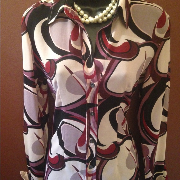 New York & Company Tops - NY&Co. Sheer Button Down Top