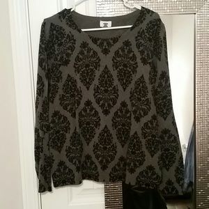 Black and Grey Printed Sweater