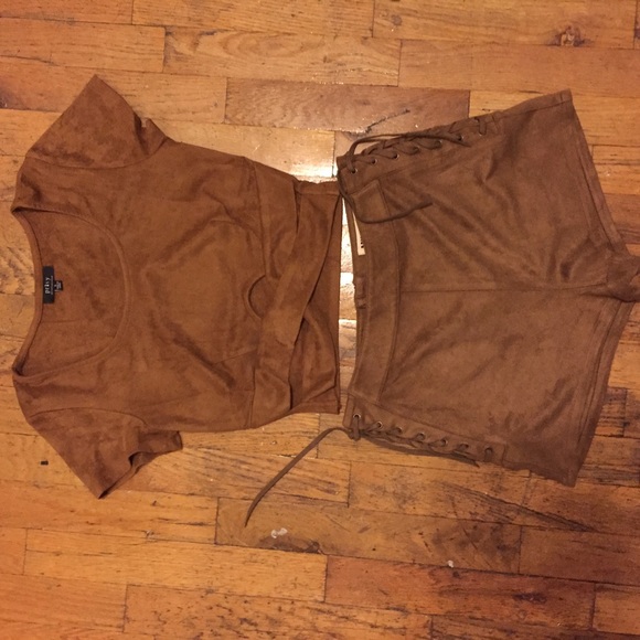 Suede two piece